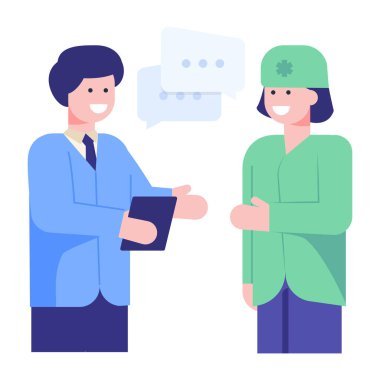 Konuşma kabarcığı vektör çizimi olan insanlar