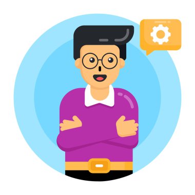 Gözlüklü adam, vektör çizimi tasarımı