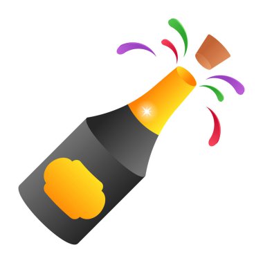 Şampanya şişesinin vektör çizimi