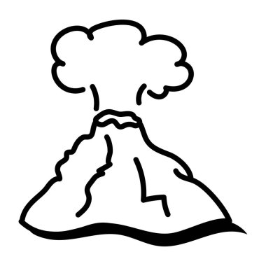 Volkan ikonu. Web için vektör simgelerinin özet çizimi