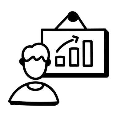 İş sunum simgesi vektör illüstrasyonu