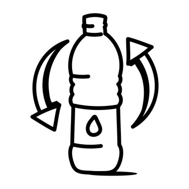Bir su şişesi simgesinin vektör çizimi