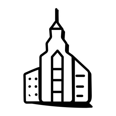 Bina. Web simgesi vektör illüstrasyonu