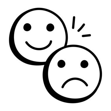 Mutlu yüz simgesi, vektör illüstrasyonu