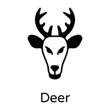 geyik simgesi, vektör illüstrasyonu