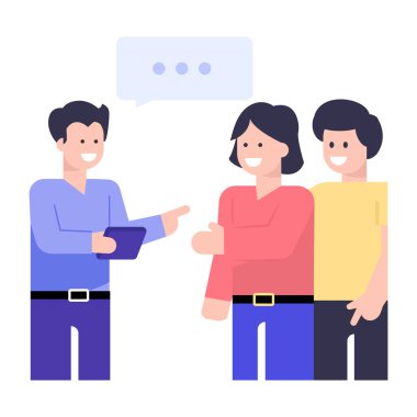 İş adamları konuşma balonu vektör çizim grafik tasarımı ile sohbet ve sohbet