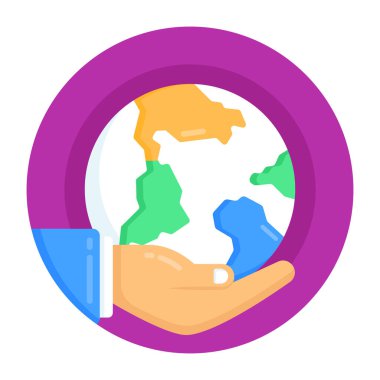 Dünya küresi vektör illüstrasyonunda el ele tutuşmalar