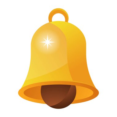 Çan ikonu. Web için altın alarm vektör simgelerinin düz çizimi