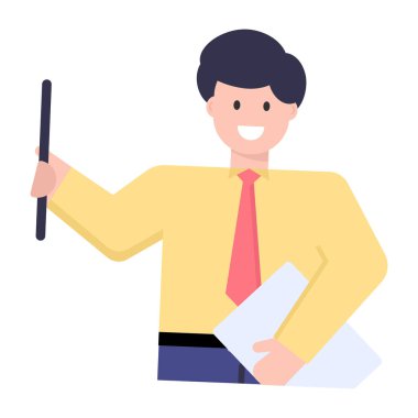 Pano vektör illüstrasyon tasarımına sahip iş adamı