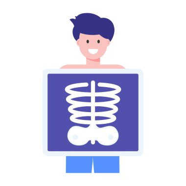 Stetoskop ve tıbbi maske vektör illüstrasyon tasarımı olan bir adam.
