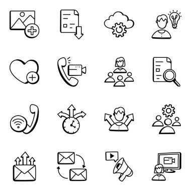 iş simgeleri kümesi, vektör illüstrasyonu