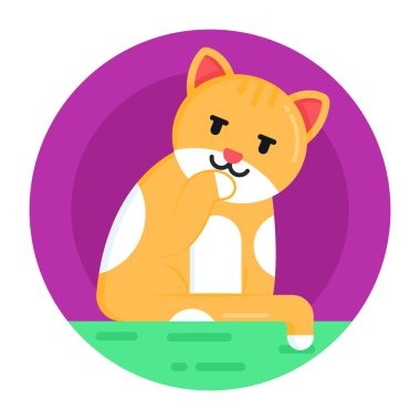 kedi uyuyan düz simge