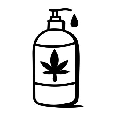 Kenevir yağı ikonu. Web tasarımı beyaz arkaplanda izole edildi