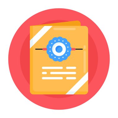 Belgenin düz tasarım vektör illüstrasyon simgesi