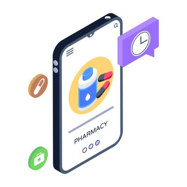 Cep telefonlu akıllı telefon, vektör illüstrasyonu