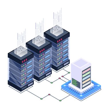 Modern teknoloji konseptinin izometrik vektör çizimi