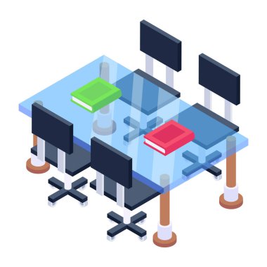 ofis sandalyesi izometrik ikon vektörü. İç mekan tabelası. izole edilmiş sembol çizimi