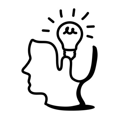 Ampul fikri ikon vektör illüstrasyon tasarımını düşünün