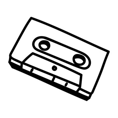 kaset teybi ikon vektör illüstrasyon grafik tasarımı