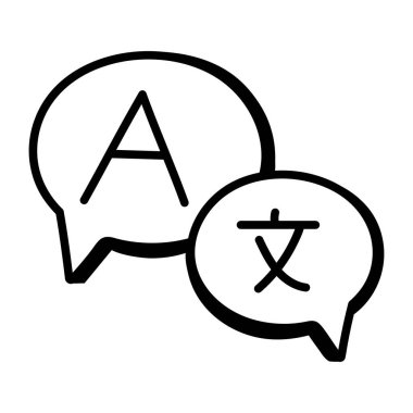 Konuşma balonu ikonu vektörü. İnce çizgi işareti. izole edilmiş sınır sembolü çizimi