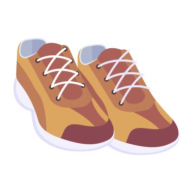 Spor ayakkabı ikonu. Beyaz arkaplanda izole edilmiş ayakkabı vektörü simgelerinin düz çizimi