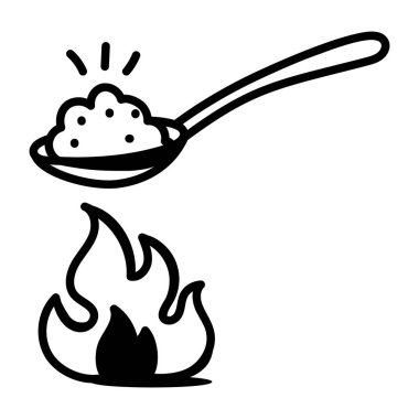 Yiyecek ve içecek sembolünün vektör çizimi. Ağ için yemek ve mutfak malzemesi seti.