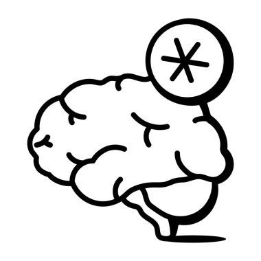 beyin ikonu vektör illüstrasyonu