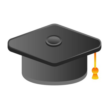 Mezuniyet şapkası ikonu. Web için hat vektör simgelerinin özet çizimi