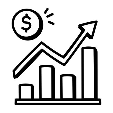 finansal büyüme grafik vektörü simgesi