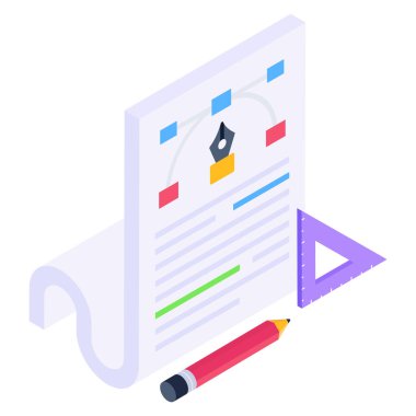 Belge. Web simgesi basit illüstrasyon