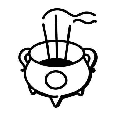 Kazan ikonu. Web için sihirli iksir vektör simgelerinin özet çizimi