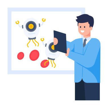 Roketli bir robotun vektör çizimi