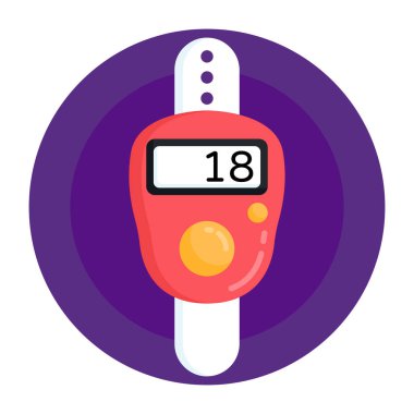 Dijital çoklu metre simgesi. beyaz arkaplanda akıllı saat vektör çizimi çizimi