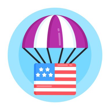 ABD bayrak ikonu. Web için Amerikan şapka vektör simgelerinin düz çizimi