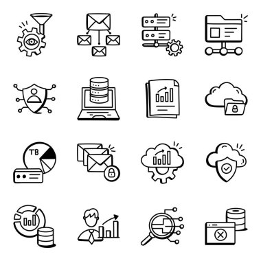 iş simgeleri kümesi, vektör illüstrasyonu