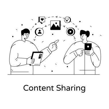 Akıllı telefonu ve dizüstü bilgisayarı olan adam vektör çizimi tasarımı