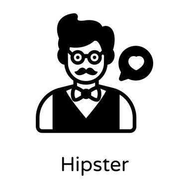 Kalp aşk vektörü simgesi olan garson.