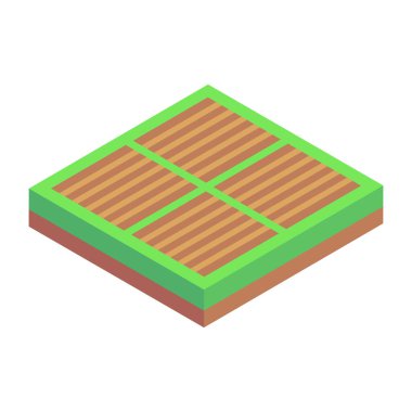 Yeşil alanların izometriği, vektör illüstrasyonu