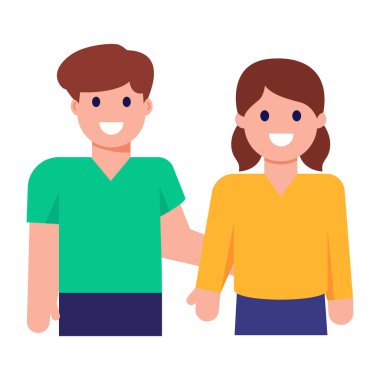 bir çift insan karakteri vektör çizimi tasarımı