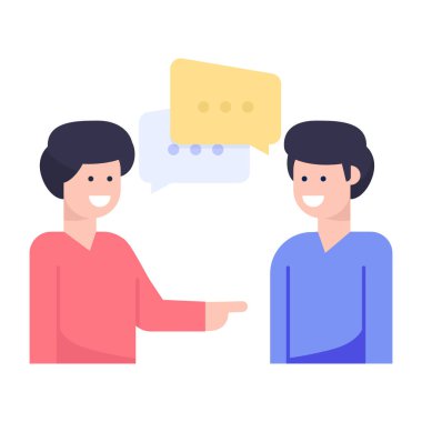 Konuşma baloncukları olan çift web simgesi vektör illüstrasyonu