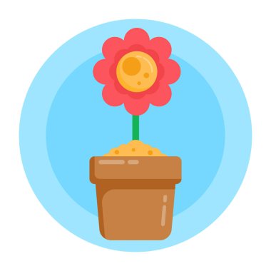 çiçek web simgesi vektör illüstrasyonu