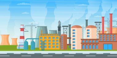 Bir şehrin vektör illüstrasyonu 