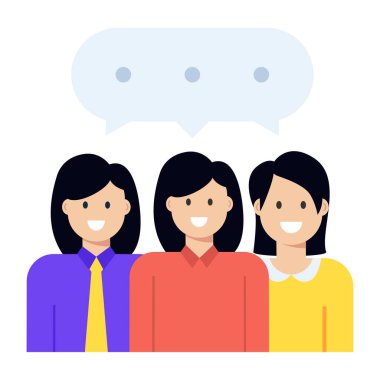 Konuşma kabarcığı vektör çizimi olan insanlar