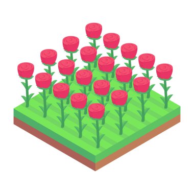 Bahçe vektör illüstrasyon tasarımında güzel çiçekler