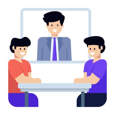 İş adamları ve teknoloji simgeleri vektör illüstrasyon tasarımı