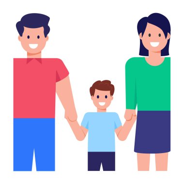 Ana karakter vektör çizimi olan baba ve oğul