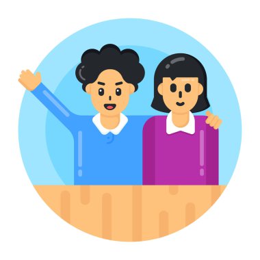 İnsanlar, arkadaşlık ve eğitim kavramı, vektör illüstrasyonu