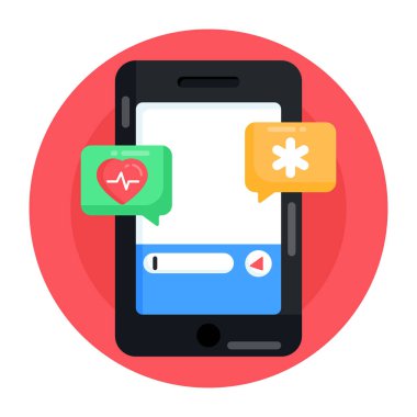 cep telefonu kalp, vektör illüstrasyonu