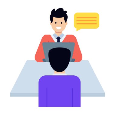 Dizüstü bilgisayar vektör illüstrasyon tasarımı olan işadamları