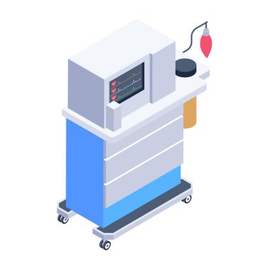 Modern bir b makinesinin izometrik vektör çizimi